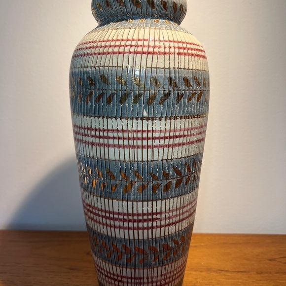 Aldo Londi Bitossi Seta Mid Century Modern Italian Vase Blue White Signed 12” - Picture 8 of 8